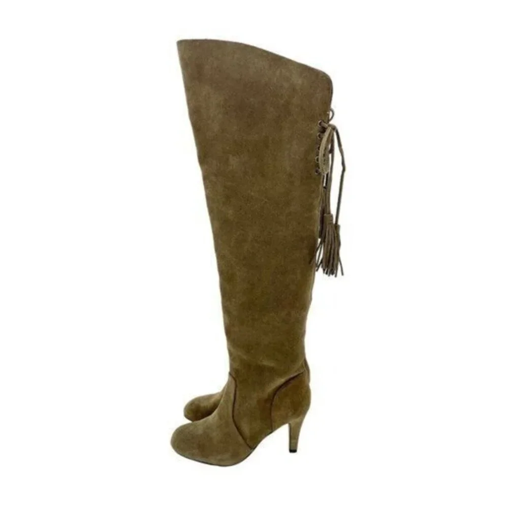 Vince Camuto Cherline Brown Suede Leather Over the Knee Boots SZ 6 New
